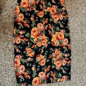 Floral Black Skirt